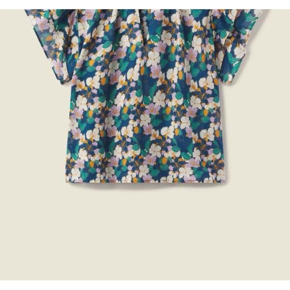 Travota Birds of Paradis Clover Top, Tropical Vine, Large NEW with Tags NWT